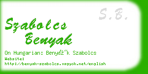 szabolcs benyak business card